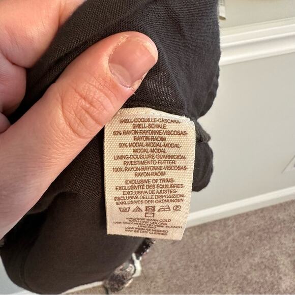 Free People Black Floral Tassel Long Sleeve Mini Dress Medium - Picture 9 of 13